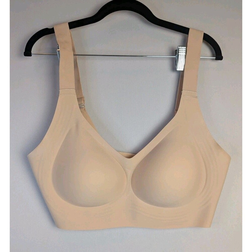 Shecurve Women’s Comfort Bra Size 2XL Beige Adjustable Straps Wire Free